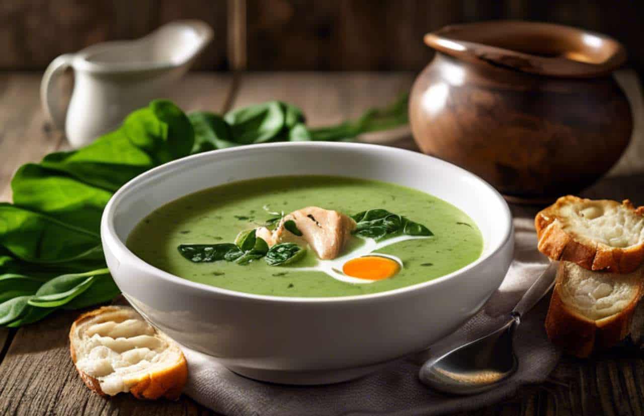 You are currently viewing Indulge in Comfort: Creamy Spinach Soup with Chicken Broth