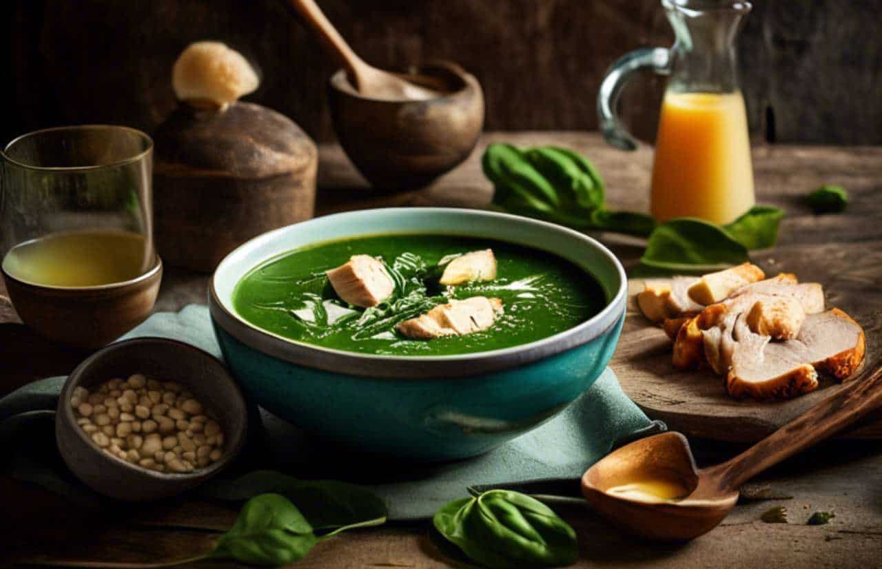 You are currently viewing Deliciously Homemade Spinach soup with chicken broth