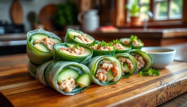 Delicious tuna cucumber rolls