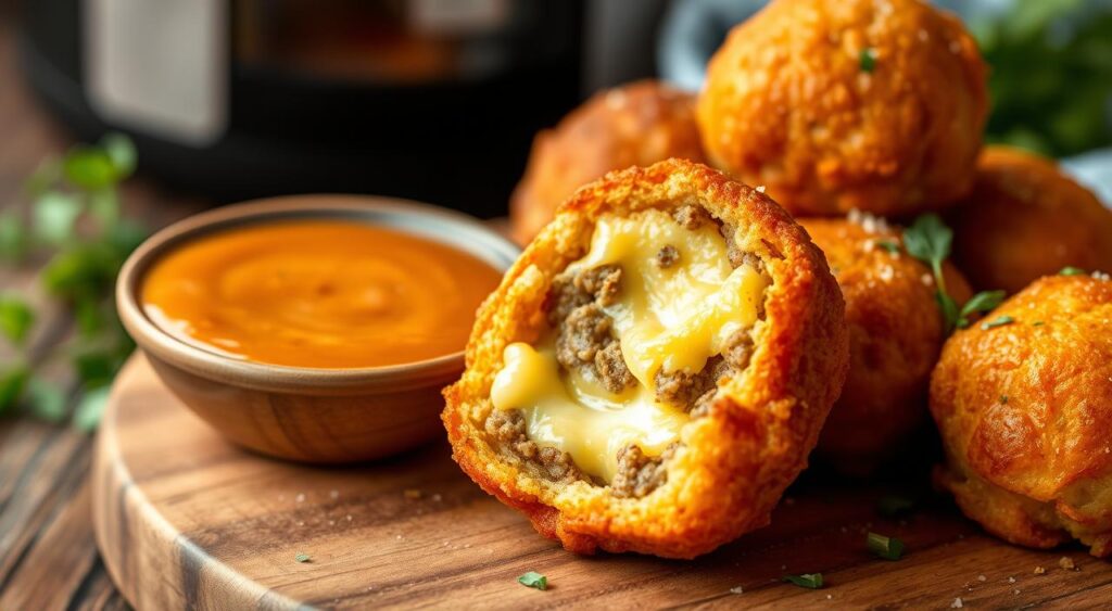 Air Fryer sausage and cheese balls